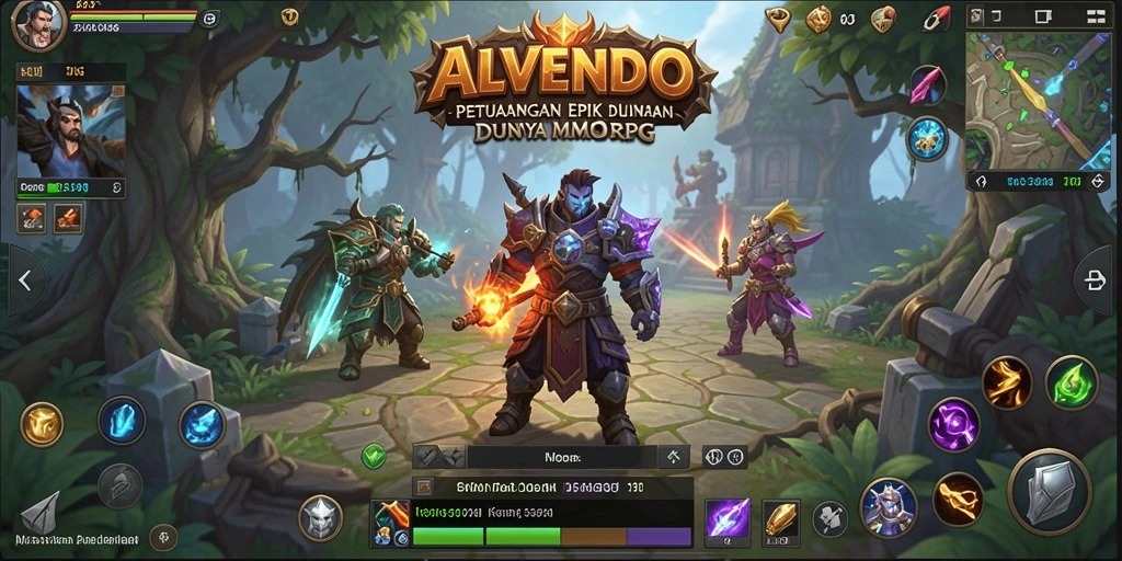 Tangkapan layar gameplay ALVENDO yang menggambarkan aksi seru dalam pertarungan.