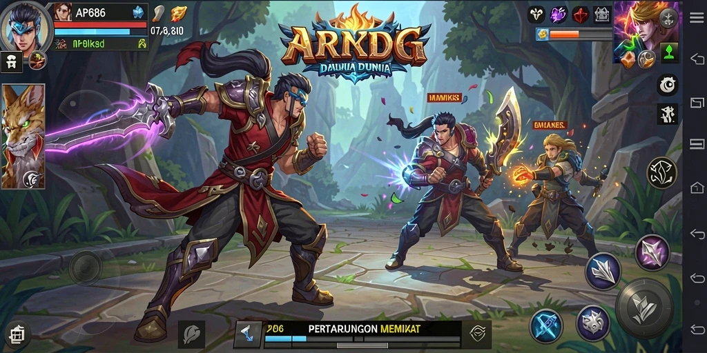 Tangkapan layar utama AP686 menampilkan aksi seru dalam permainan ARPG.