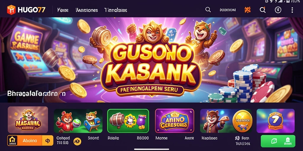 Screenshot HUGO77 menunjukkan gameplay kasino yang seru dan interaktif.