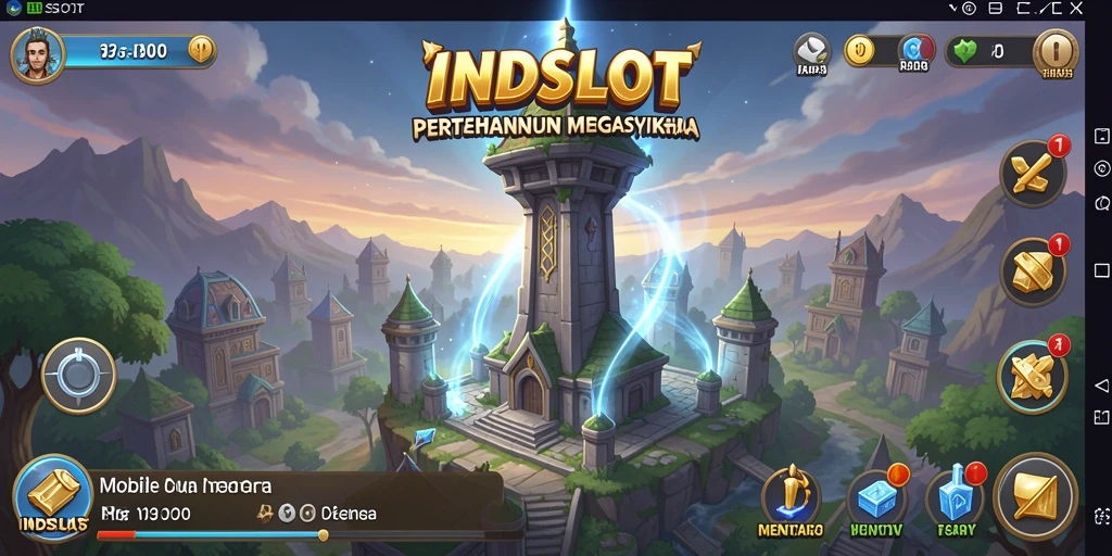 Tangkapan layar utama INDSLOT menampilkan aksi permainan Tower Defense yang mendebarkan.