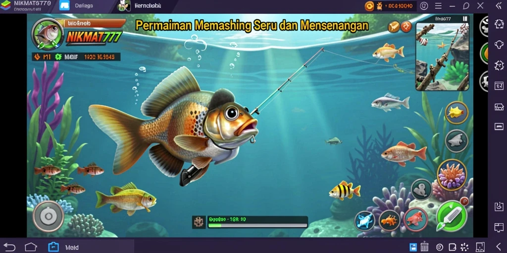 Tampilan gameplay memancing yang mendebarkan di NIKMAT777.