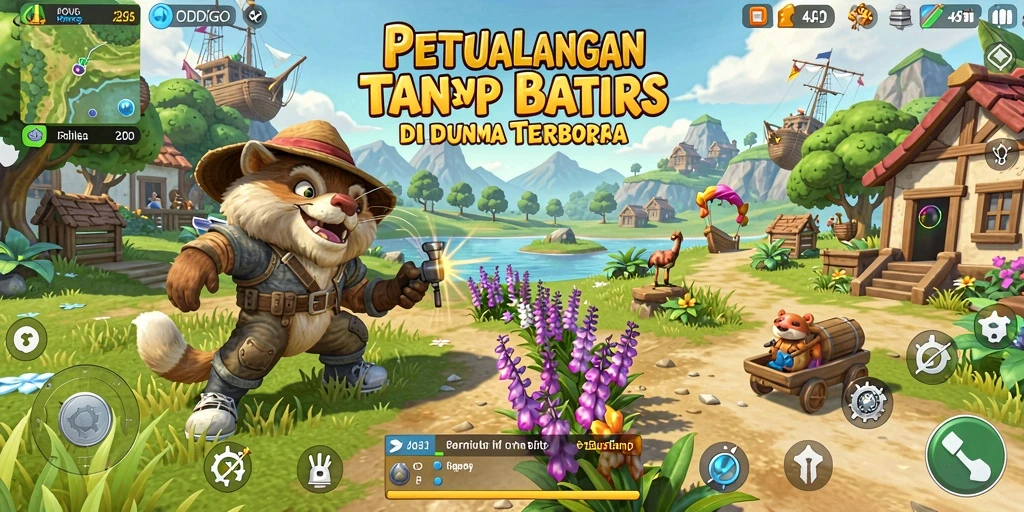 Gameplay ODDIGO menampilkan petualangan luas dan eksplorasi yang mendalam.