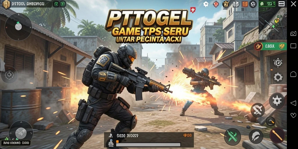 Screenshot utama PTTOGEL menampilkan gameplay TPS yang menegangkan.