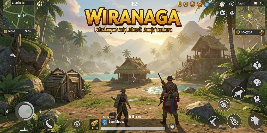 Screenshot gameplay <strong>WIRANAGA</strong> menampilkan petualangan seru di dunia terbuka.