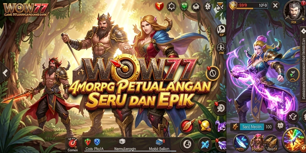 Tampilan gameplay seru di dunia MMORPG WOW77.